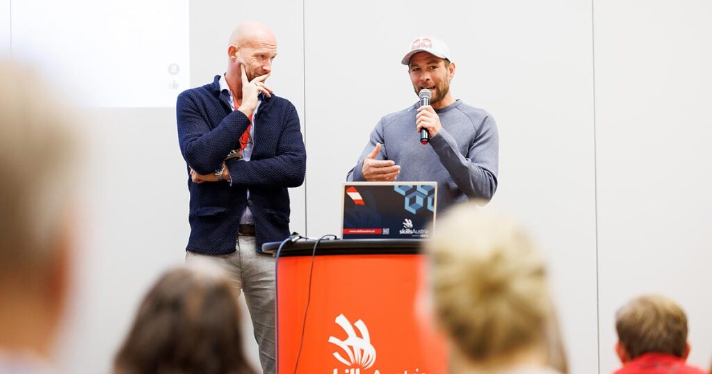 Nik Berger mit Snowboard-Olympiasieger Benjamin Karl