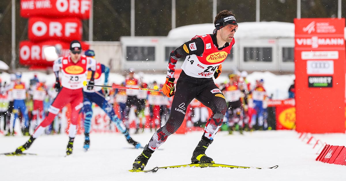 Philipp Orter hält beim Langlaufen in der Loipe seine Verfolger in Schach